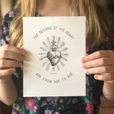 The Design of His Sacred Heart Catholic art print, Sacred Heart of Jesus, inspirational poster, wedding, graduation, valentine's gift
