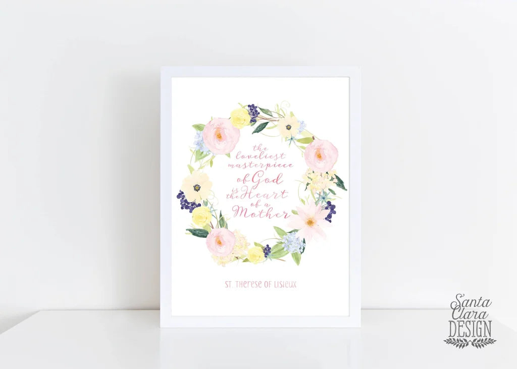 Mother's Day Print, 8x10 & 5x7, Therese of Lisieux, mother's quote, gift for mom, St Therese, Catholic Gift, saint quote, mother's day gift