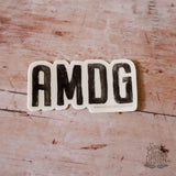 AMDG Sticker | Ad Majorem Dei Gloriam Catholic  Sticker | catholic black and white faith sticker for laptop, tumbler, car | vinyl decal