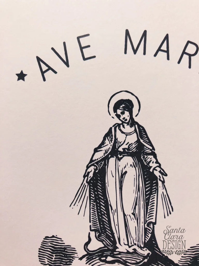 Ave Maria Catholic Art Print, Confirmation Gift, Hail Mary Print, Catholic Wall Art, Graduation Gift, First Communion, Wedding, Catholic Mom