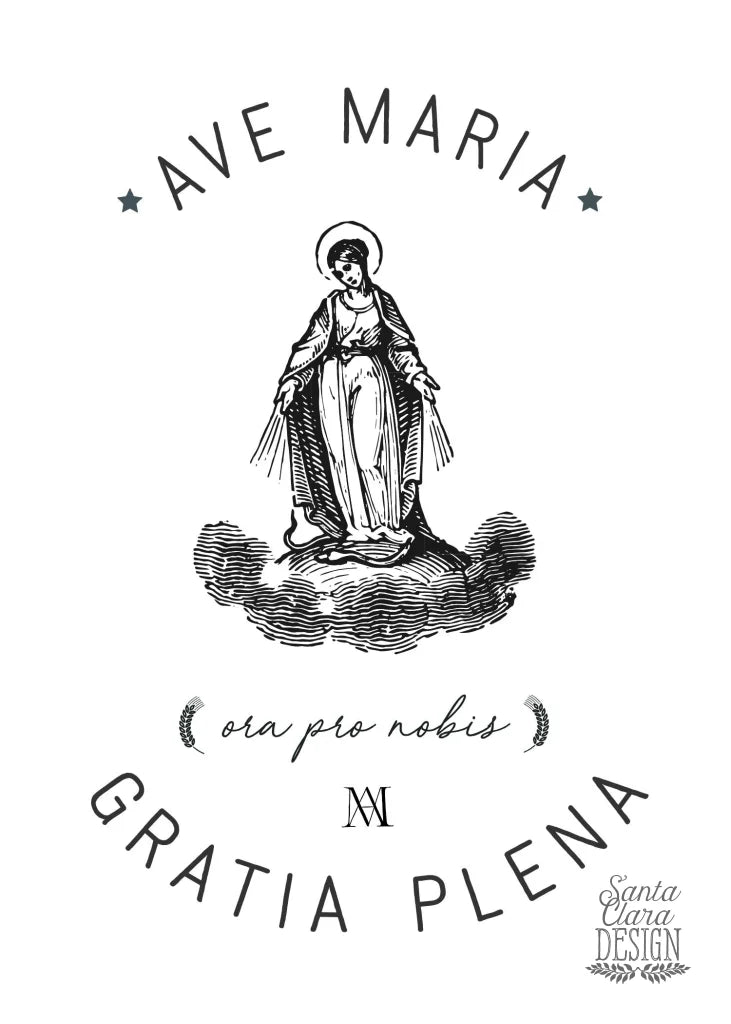 Ave Maria Catholic Art Print, Confirmation Gift, Hail Mary Print, Catholic Wall Art, Graduation Gift, First Communion, Wedding, Catholic Mom