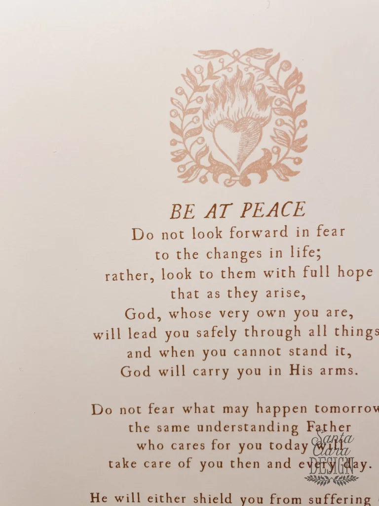 Be At Peace Prayer Of St. Francis De Sales Art Print Bestsellers