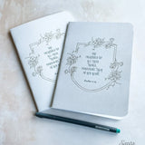 Catholic Marian Journal 2-Pack, 48-page lined pocket notebook, prayer journal with Pearlescent Cover, soft bound travel journal