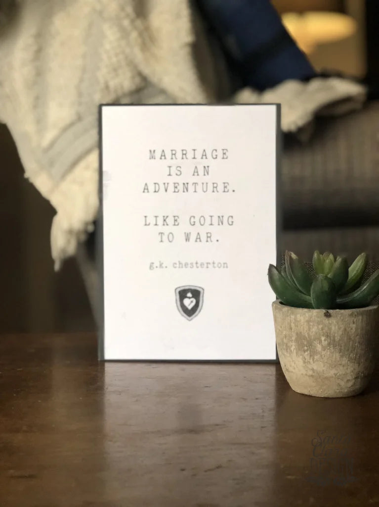 Chesterton &amp;quot;Marriage Is An Adventure&amp;quot; Quote Print | Catholic wall art | Marriage home decor | Religious inspirational catholic print