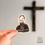 Chiara Corbella Patrillo Decal &quot;Love Consumes You&quot; Catholic Inspirational Sticker for indoor/outdoor use | waterbottle laptop car gift