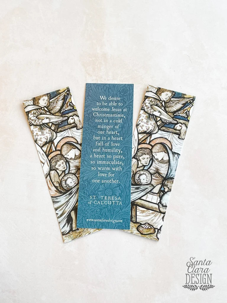 Christmas Advent Bookmark, 2-sided, St. Teresa of Calcutta prayer, Catholic bookmark, stocking stuffer, bookish Catholic, St Nicholas gift