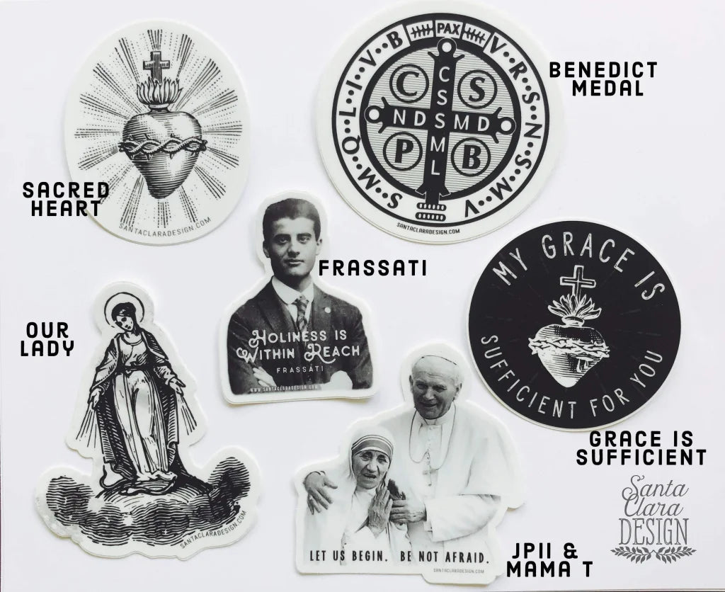 Discount 4 Sticker Bundle: Any 4 stickers, Catholic sticker, catholic stickers, catholic decals, laptop, yeti, catholic vinyl, auto decal