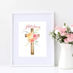 Floral Easter Alleluia Print, Wall Art Easter, Easter Wall Decor Print, Catholic Easter Print, Catholic christian art, Catholic home decor