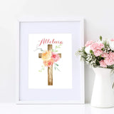Floral Easter Alleluia Print, Wall Art Easter, Easter Wall Decor Print, Catholic Easter Print, Catholic christian art, Catholic home decor