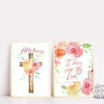 Floral Easter Alleluia Print, Wall Art Easter, Easter Wall Decor Print, Catholic Easter Print, Catholic christian art, Catholic home decor