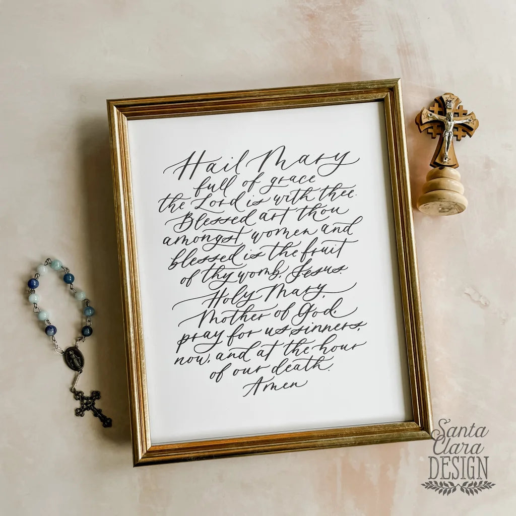 Hail Mary Prayer Art Print