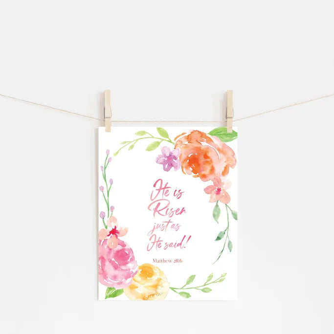 He is Risen Just as He said! Easter Print, Catholic christian wall art, Easter Sunday gift, Christian home decor, Catholic art, Catholic art