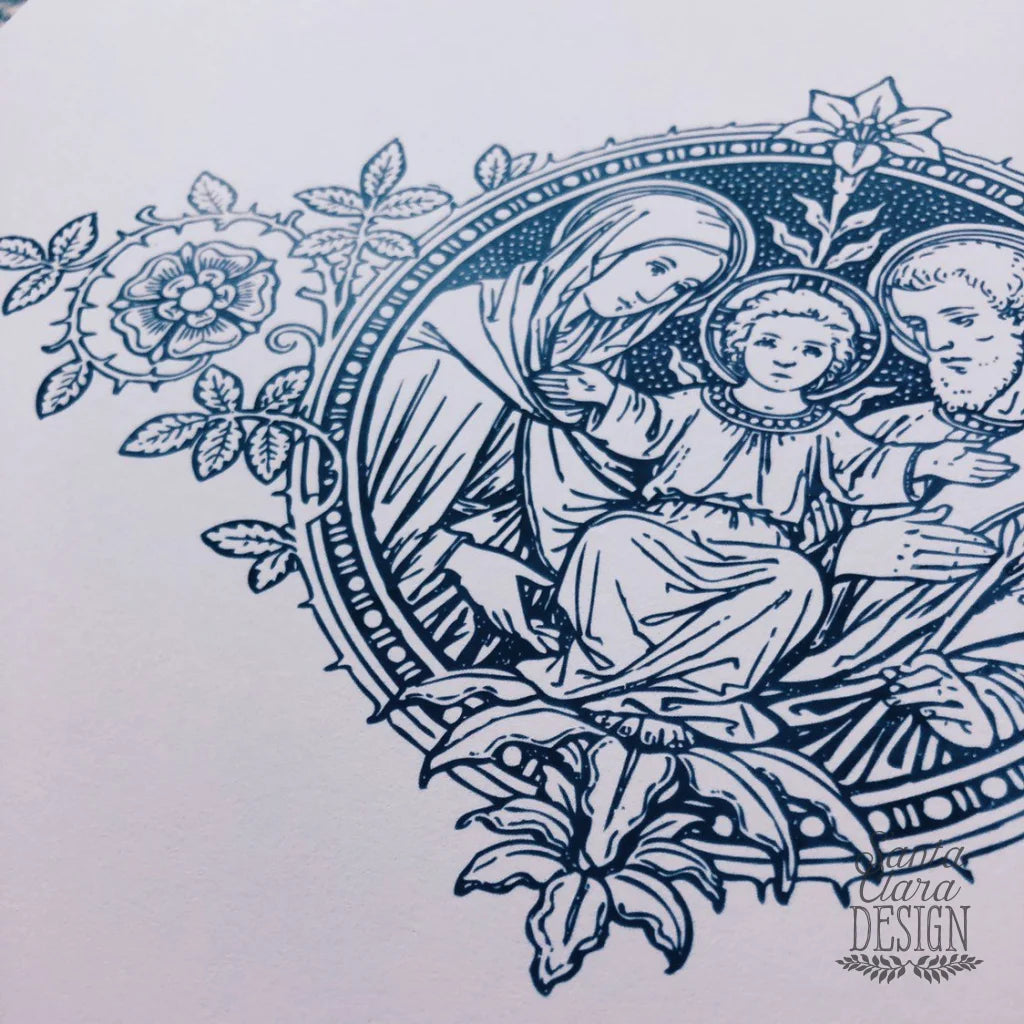 Holy Family Art Print | Catholic Art | Marian Decor | Jesus Mary and Joseph art | Nativity Design | Nativity poster | Catholic wall art