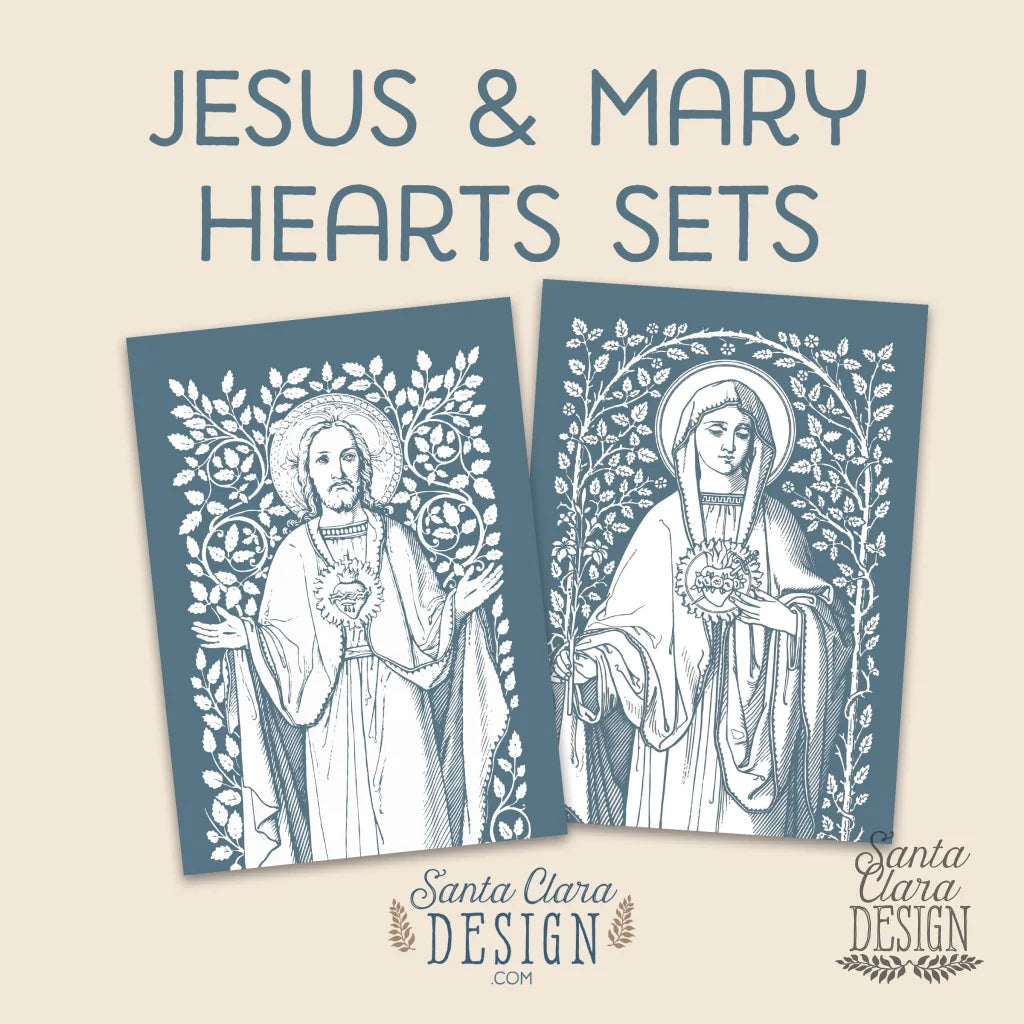 Copy Of Holy Heart Set Two Prints In Blue