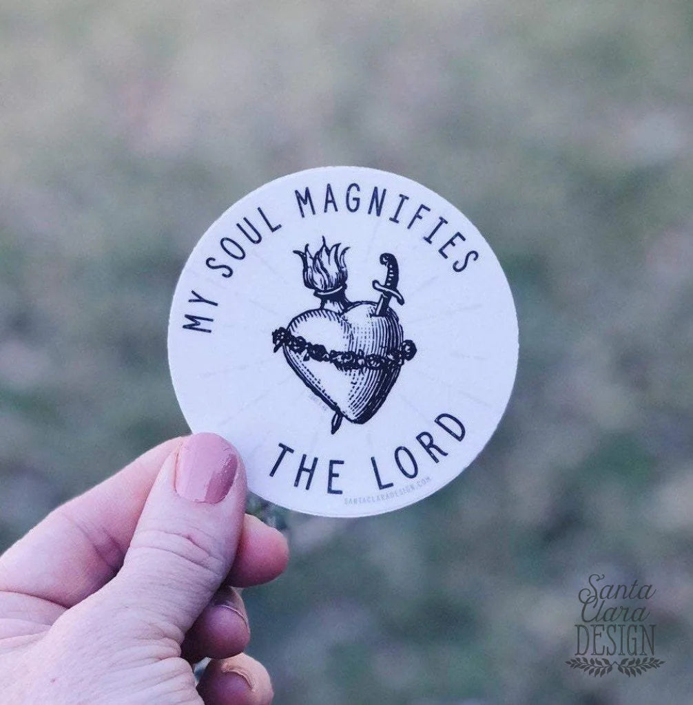 Immaculate Heart Decal &quot;My Soul Magnifies the Lord&quot; Catholic Marian Vinyl Sticker | indoor outdoor use | waterbottle laptop car faith decal