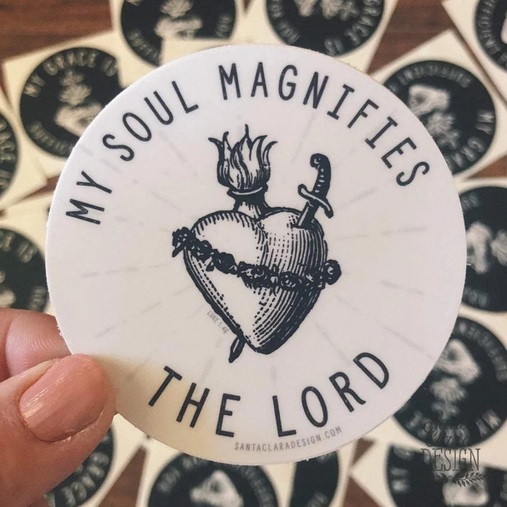 Immaculate Heart Decal &amp;quot;My Soul Magnifies the Lord&amp;quot; Catholic Marian Vinyl Sticker | indoor outdoor use | waterbottle laptop car faith decal