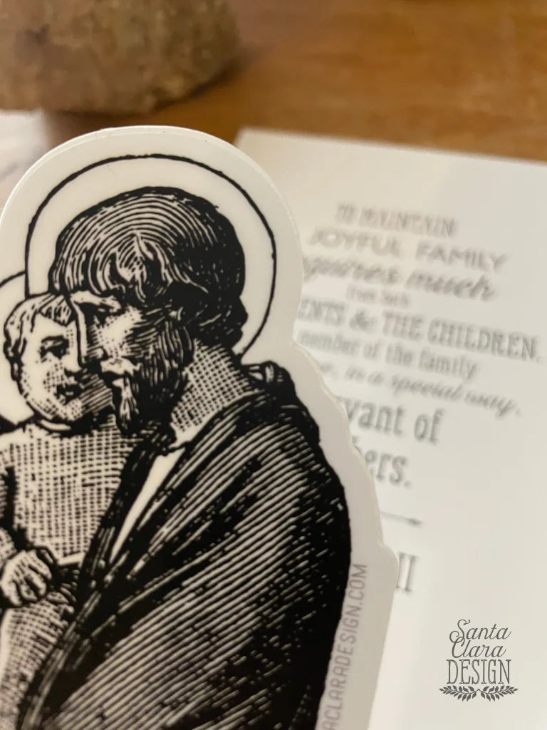 Joyful Family Jpii Print And St. Joseph Sticker Bundle