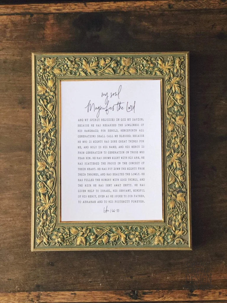 Magnificat My Soul Magnifies the Lord Art Print | O Holy Night Christmas Advent Catholic Poster | Catholic Decor | 5x7 8x10 11x14 & 16x20