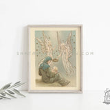 Mary And Crowned Infant Jesus Vintage Art Print