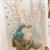 Mary and Crowned Infant Jesus Vintage Art Print | Christmas Advent Catholic Poster | Marian Decor | Blessed Mother & Christ Child