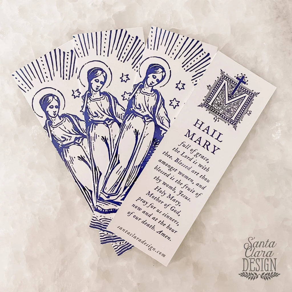 Mary Bookmarks, 2-sided,Hail Mary prayer bookmark, Mary prayer card, bible bookmark, Catholic bookmark, catholic mom gift, confirmation gift