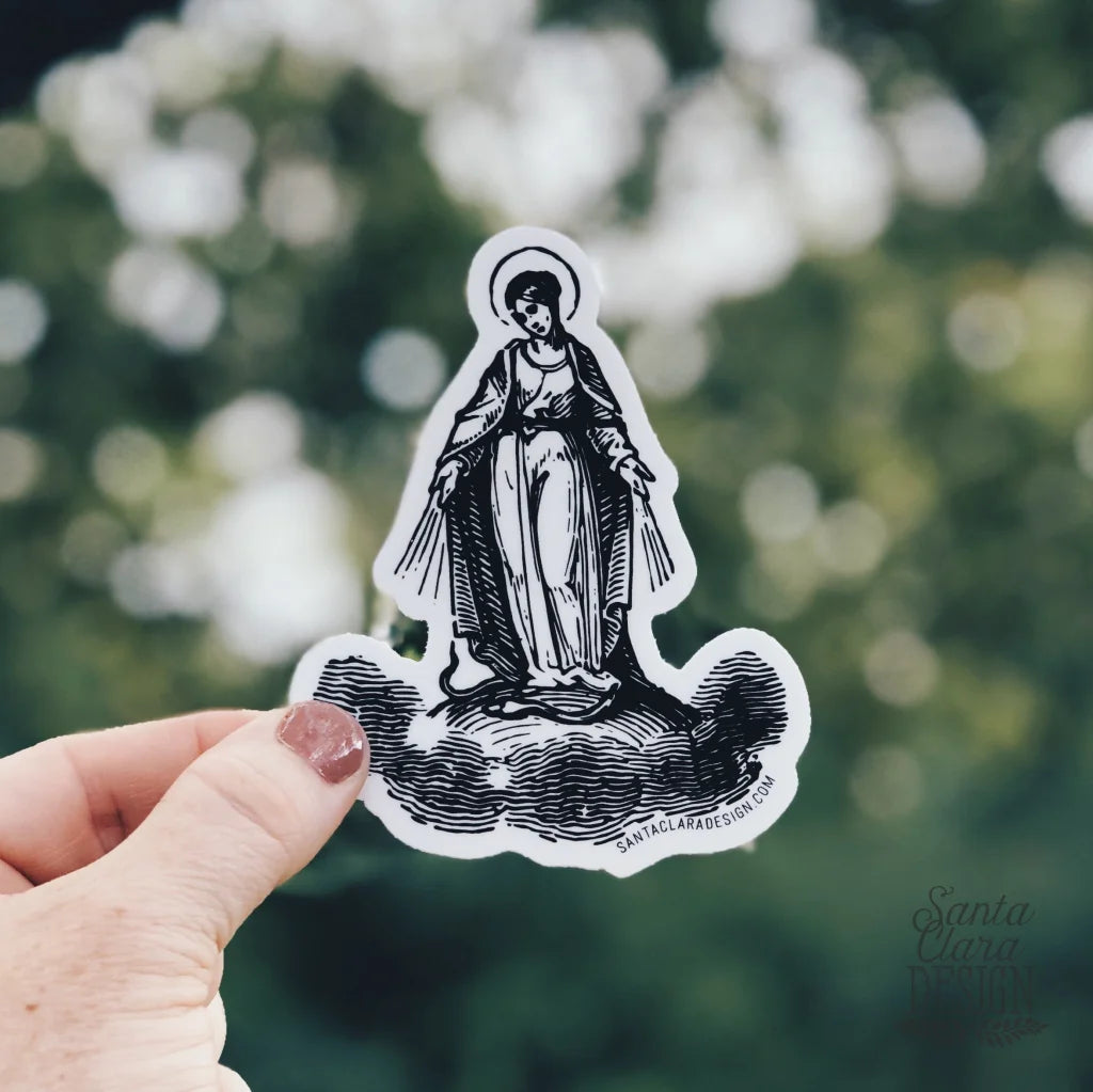 Our Lady Marian Decal | Catholic Marian Vinyl Sticker | indoor outdoor use | laptop decal | tumbler decal | mary catholic vinyl sticker