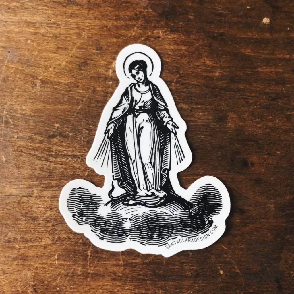 Our Lady Marian Decal | Catholic Marian Vinyl Sticker | indoor outdoor use | laptop decal | tumbler decal | mary catholic vinyl sticker