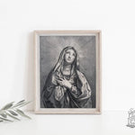 Our Lady of Sorrows Vintage Style Catholic Art, Marian Art, Catholic Gift, Catholic Art, Catholic Gift, Mary Print, Lent art, Lenten print