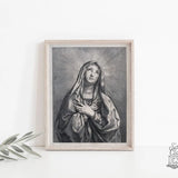 Our Lady of Sorrows Vintage Style Catholic Art, Marian Art, Catholic Gift, Catholic Art, Catholic Gift, Mary Print, Lent art, Lenten print
