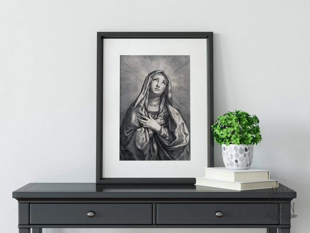 Our Lady of Sorrows Vintage Style Catholic Art, Marian Art, Catholic Gift, Catholic Art, Catholic Gift, Mary Print, Lent art, Lenten print