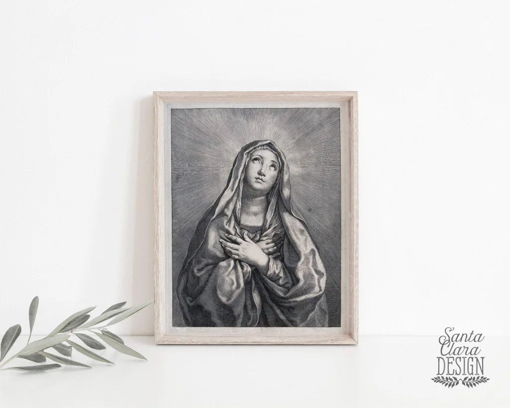 Our Lady of Sorrows Vintage Style Catholic Art, Marian Art, Catholic Gift, Catholic Art, Catholic Gift, Mary Print, Lent art, Lenten print