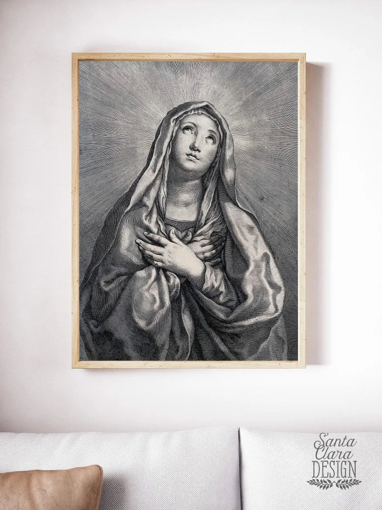 Our Lady of Sorrows Vintage Style Catholic Art, Marian Art, Catholic Gift, Catholic Art, Catholic Gift, Mary Print, Lent art, Lenten print