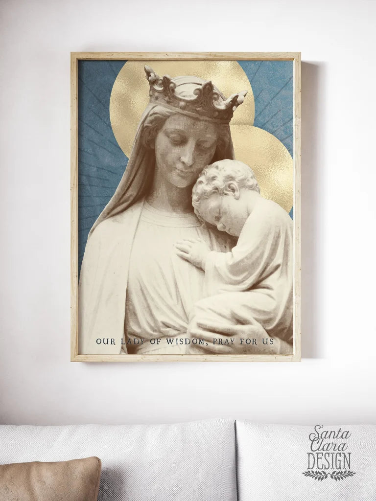Our Lady Seat of Wisdom Catholic Art Print, Mary print, Marian print, catholic print, Blessed Mother, Marian poster, Mary, catholic art