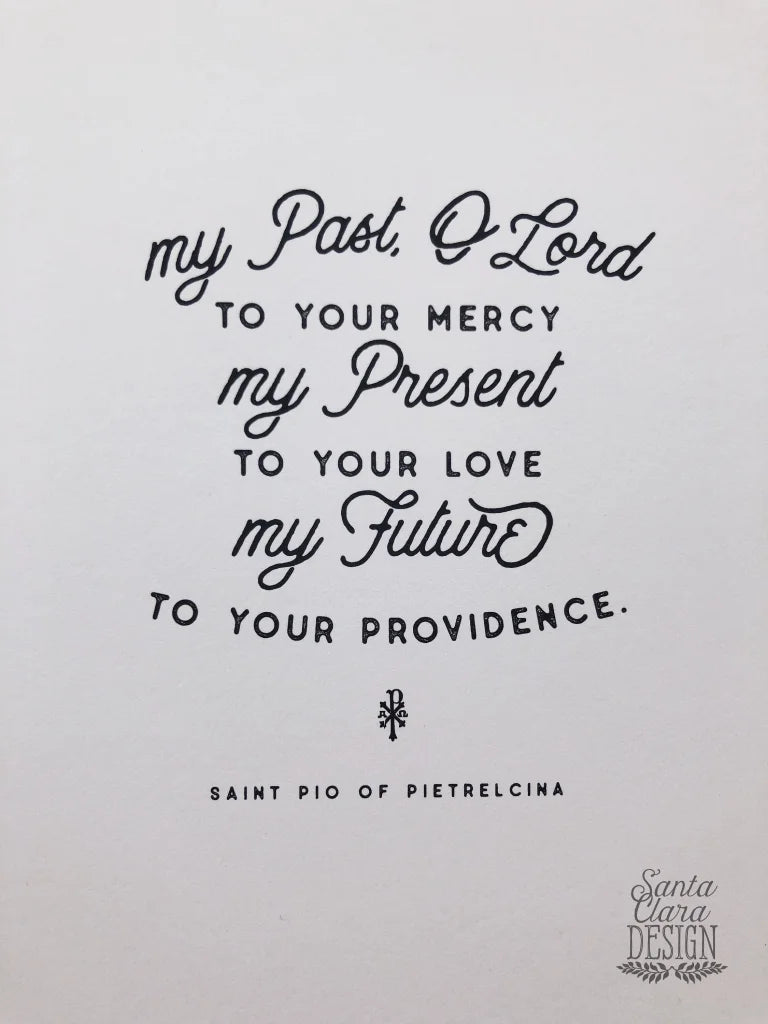 Padre Pio &amp;quot;My Past to Your Mercy&amp;quot; Quote Print | Catholic Print | Catholic wall Art