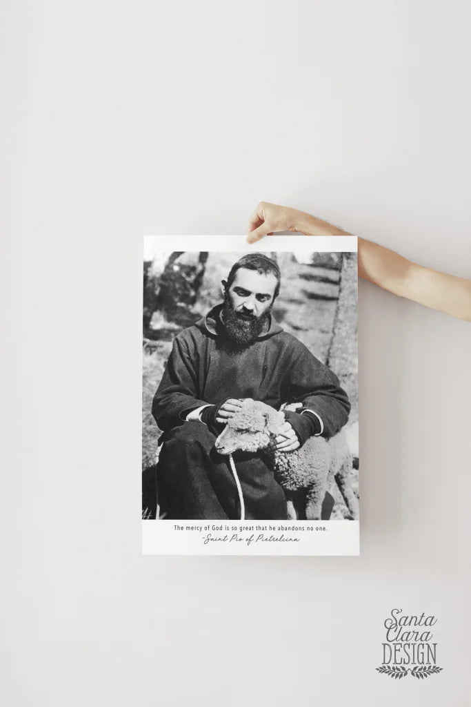 Padre Pio The Mercy Of God Is So Great Image And Quote Print Art