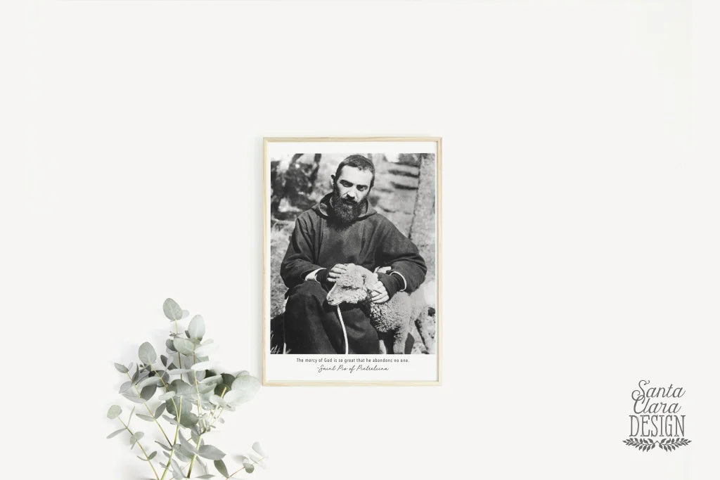Padre Pio The Mercy Of God Is So Great Image And Quote Print Art