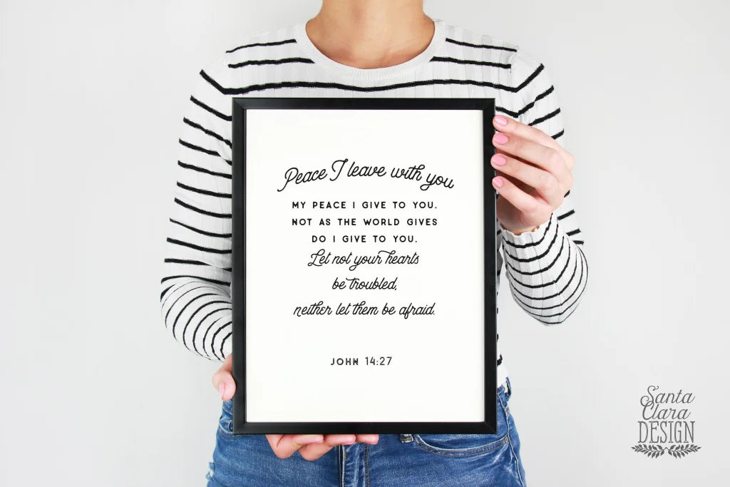 Peace I Leave With You wall art poster, Scripture Bible Verse Art for Home, John 14:27, Christian print, Catholic Wall Art, Christian Decor