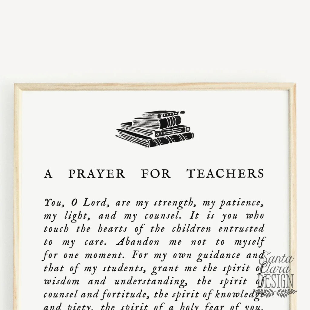 PRINTABLE Prayer for Teachers Catholic School, pray download, Catholic, College, gift, Graduation, seminarian, confirmation, print at home
