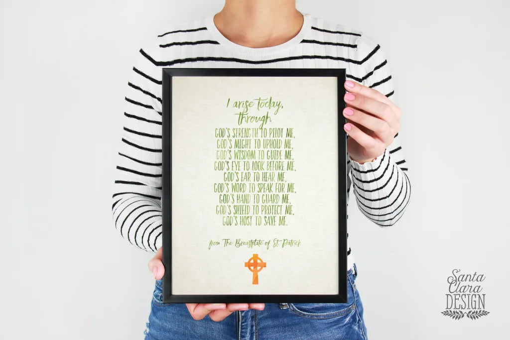 PRINTABLE &amp;quot;I Arise Today&amp;quot;, Printable, St. Patrick&amp;#39;s Breastplate, Irish blessing, 8x10 &amp; 5x7, St. Patricks, Catholic, Irish Gift