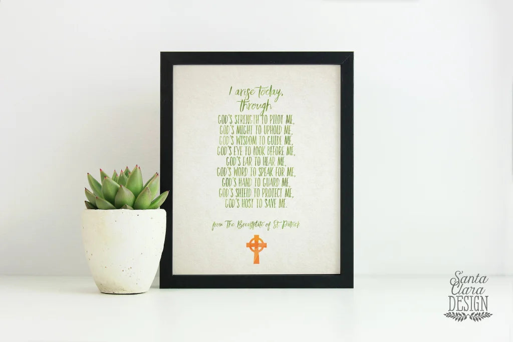 PRINTABLE &quot;I Arise Today&quot;, Printable, St. Patrick&#39;s Breastplate, Irish blessing, 8x10 & 5x7, St. Patricks, Catholic, Irish Gift