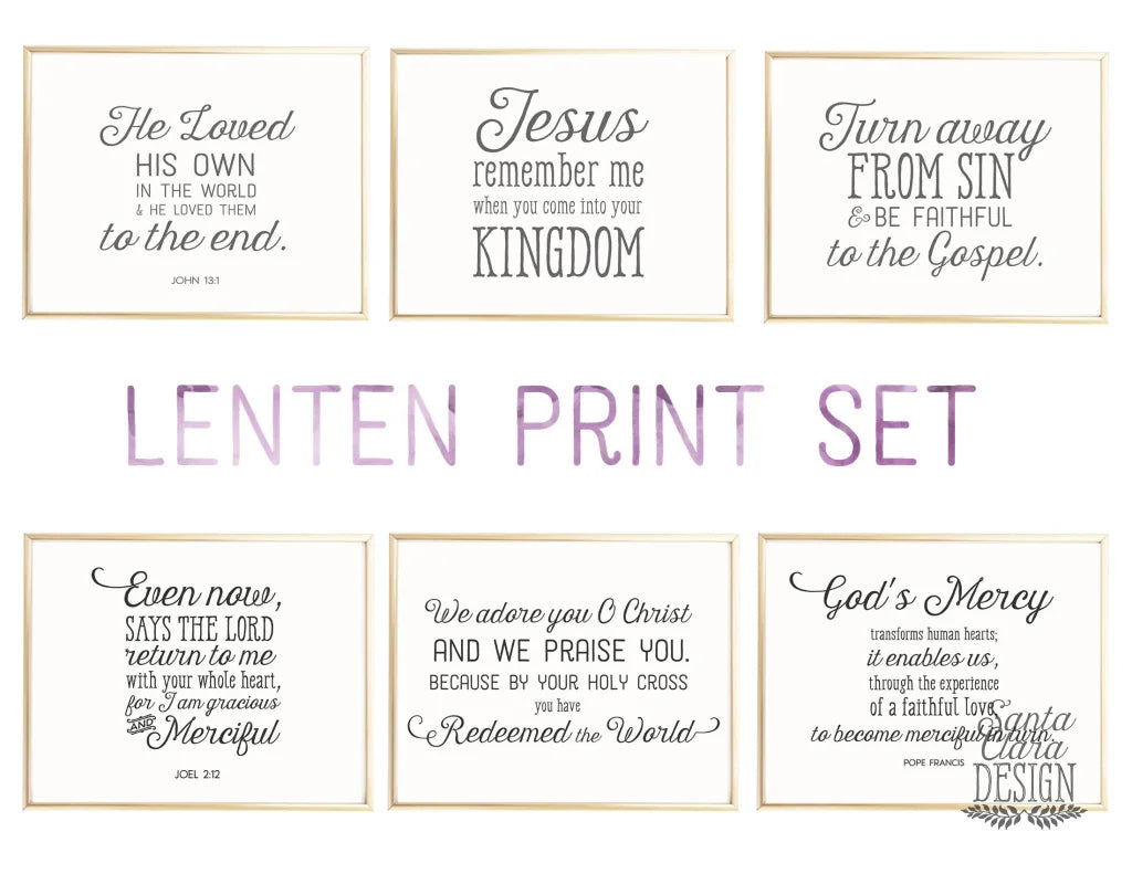 SALE: Lenten Printables 5x7 Print Sets - 6 prints included