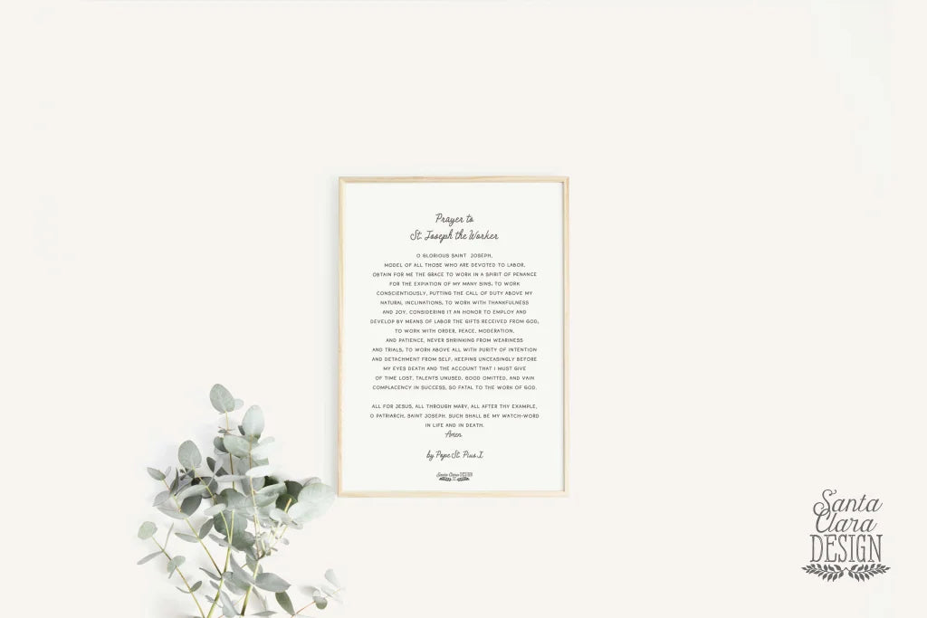 Printable Prayer To St. Joseph The Worker By Pope Pius X Printable