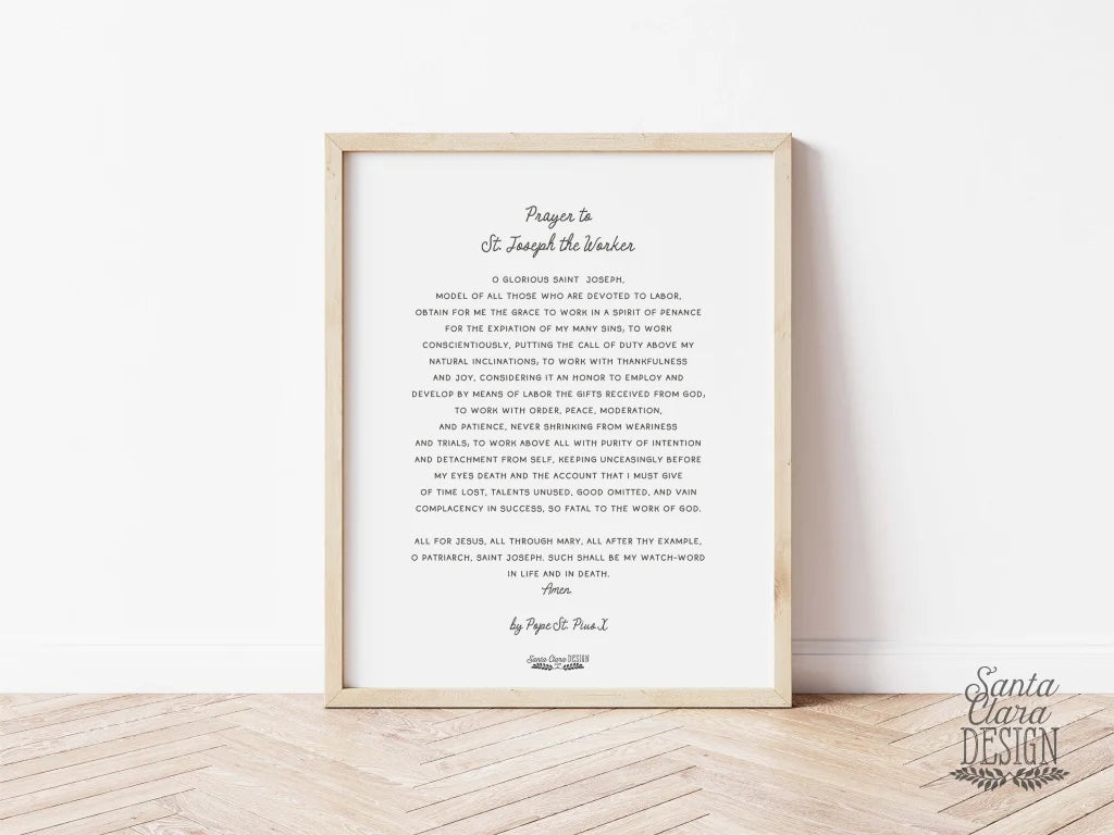 Printable Prayer To St. Joseph The Worker By Pope Pius X Printable