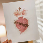 Sacred Heart Watercolor Style Print, Sacred Heart of Jesus, Catholic art, sacred Heart wall art, heart of jesus sign, Christian inspiration