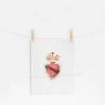 Sacred Heart Watercolor Style Print, Sacred Heart of Jesus, Catholic art, sacred Heart wall art, heart of jesus sign, Christian inspiration