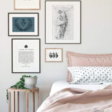 Sacred Heart Wreath Print, Sacred Heart of Jesus floral art, Catholic art print, sacred Heart wall art, heart of jesus decor, Catholic art