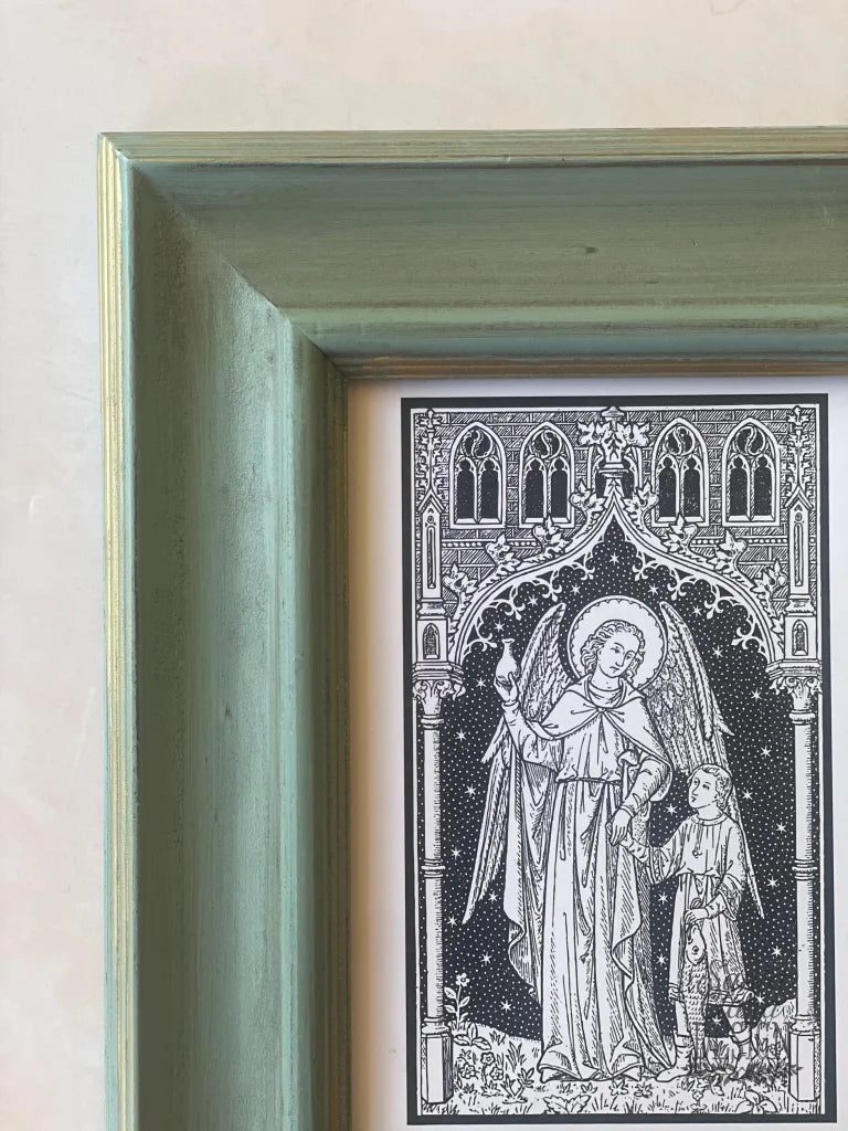 Saint Raphael the Archangel wall art print, Catholic home decor, angel gift, gift for her, wedding gift, catholic devotion, vintage Catholic - Saints - SantaClaraDesign