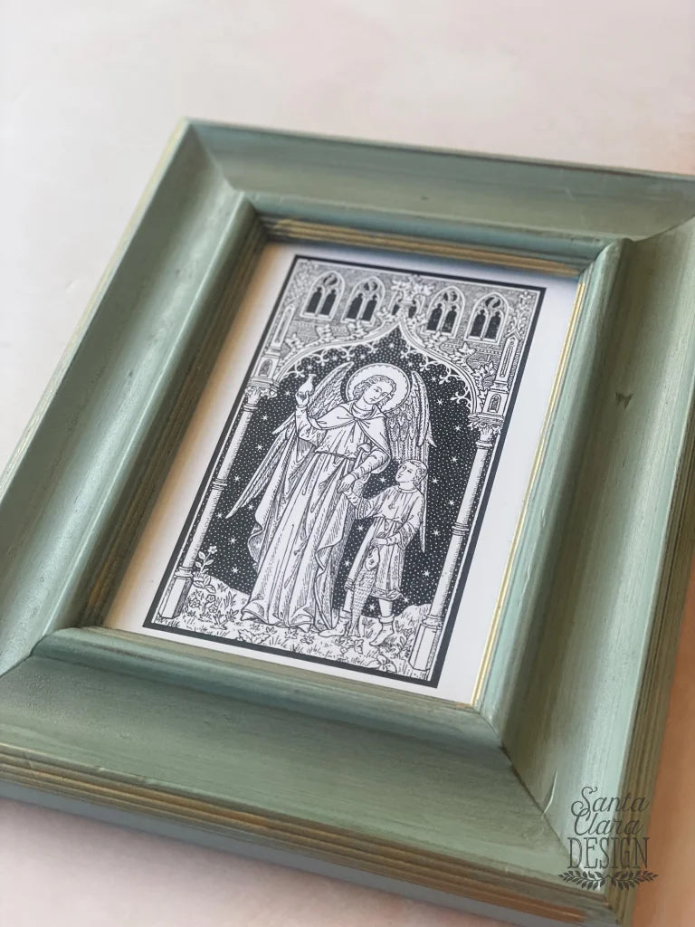 Saint Raphael the Archangel wall art print, Catholic home decor, angel gift, gift for her, wedding gift, catholic devotion, vintage Catholic - Saints - SantaClaraDesign