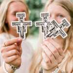 San Damiano Cross Sticker | Franciscan Cross Decal | Catholic Sticker for indoor & outdoor use | Catholic decal for laptop, car, waterbottle