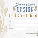 Santa Clara Design Gift Certificate Gift Card